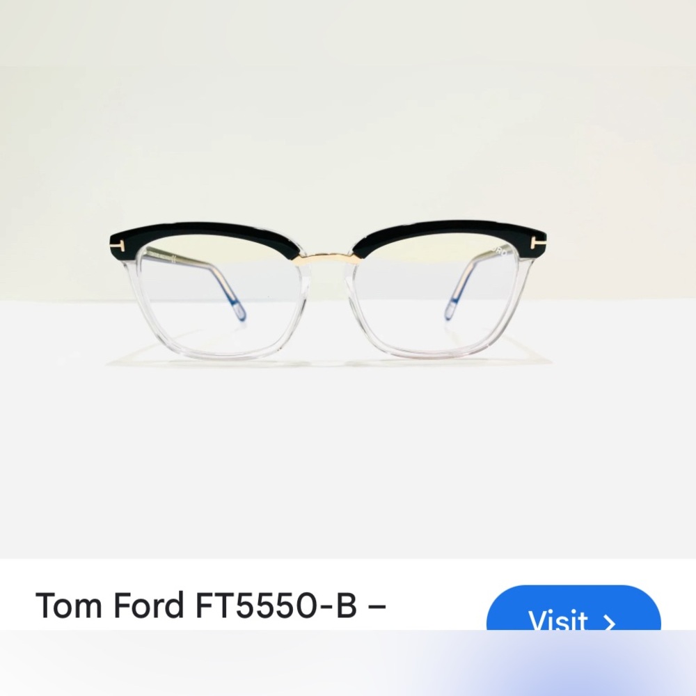 Tom Ford FT 5550-B black/clear glasses